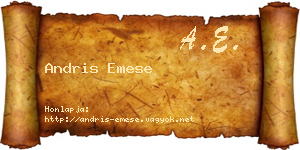 Andris Emese névjegykártya